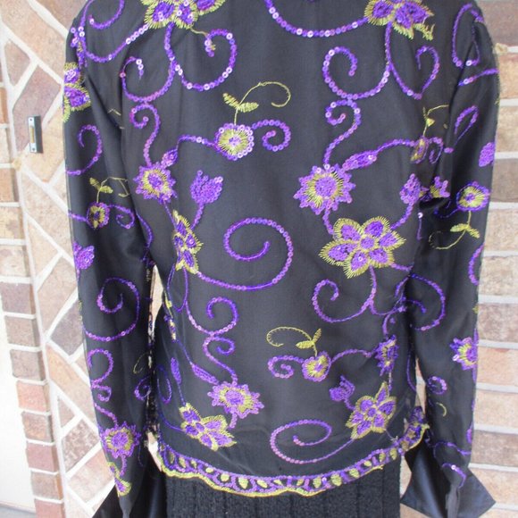 NWT Royal Highness Collection XL Western Show Amethyst Sequin Show Shirt - Picture 4 of 5